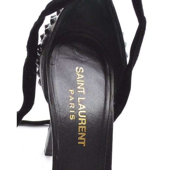 Saint Laurent Black Studded Sandals - Picture 9 of 9
